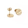 Clous d'oreilles disque 10mm texturé à trou-Acier inoxydable 304 doré