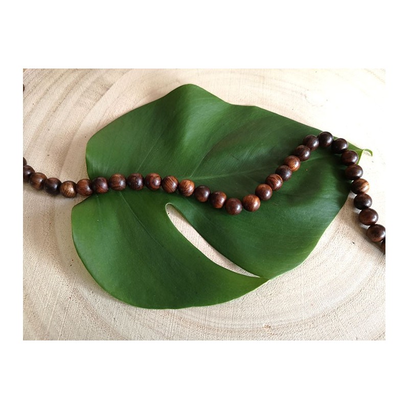 Perles en bois de Santal d'Afrique-PADOUK-8mm
