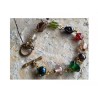 Kit ou bijou-bracelet en perles en verre et cuivre-couleurs mélangées