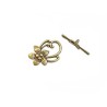 Fermoir T fleur 29x20mm bronze X1