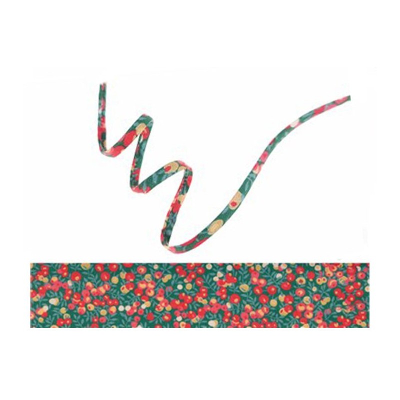Cordon tissu liberty Wiltshire-Bouteille et Or x 20cm