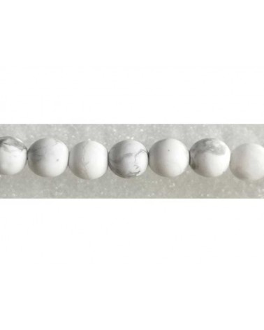 Perles en howlite 8mm blanc mat