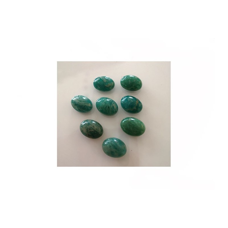 Cabochon ovale Amazonite 14x10mm-Vert x1