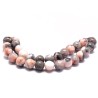 Perles en jaspe zebre 6mm-rose et gris x15