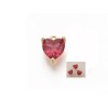 Breloque mini coeur et zircon framboise rouge 7x5mm doré 18k x1