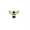 Pendentif abeille 23x19mm-Email jaune noir et strass-Doré x1