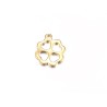 Breloque trèfle porte bonheur 12x11mm-Acier inox 304 doré x1