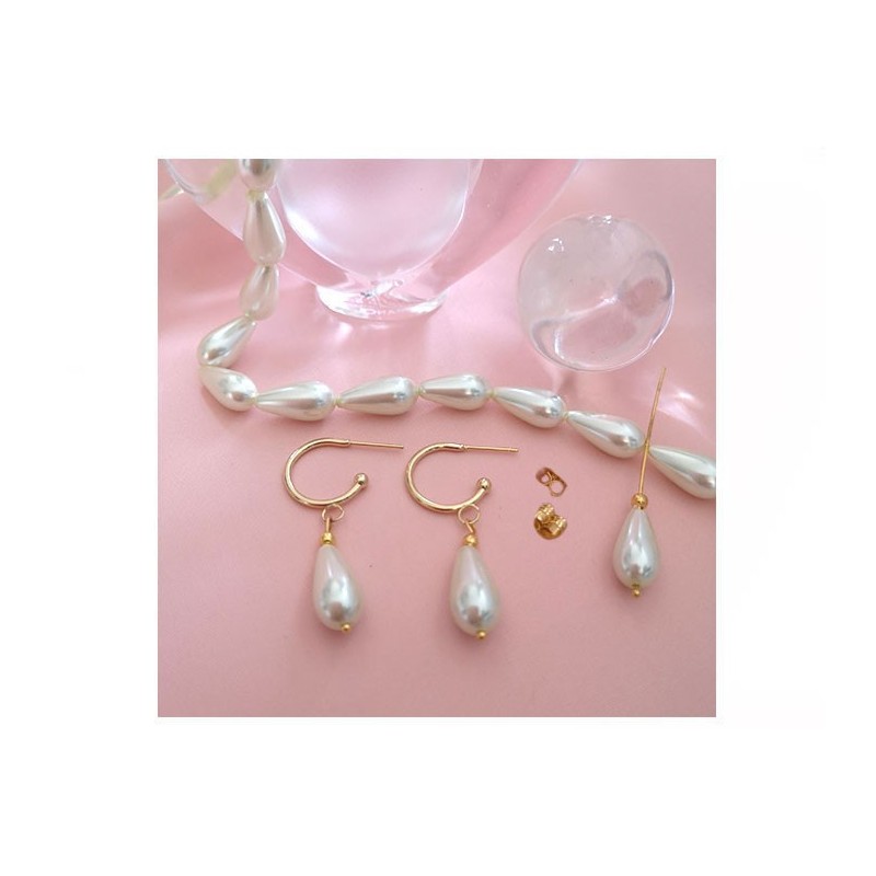 Demi créoles ouvertes 16mm -1 anneau-inox 304 plaqué or 24k x2