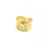 Bague réglable martelée pour cabochon 10x8mm - Doré or 24k x1