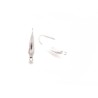 Crochet d'oreilles 20mm acier inox 316-décor goutte-argenté X2