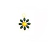 Breloque marguerite daisy 7mm résine epoxy vert-Doré  x1