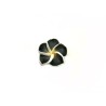 Fleur polymère de frangipanier 20mm noir et jaune X 1