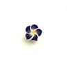 Fleur polymère de frangipanier 20mm bleu violet et jaune X 1