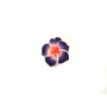 Fleur polymère de frangipanier 20mm violet et orange X 1