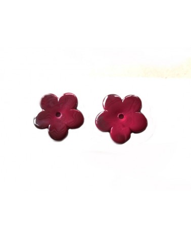 Pendentif Fleur acrylique 26x4mm-Rose