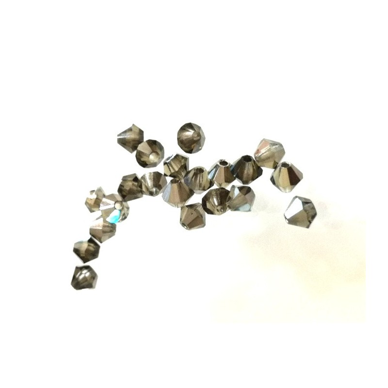 Toupies 4mm black diamond chrom x 25