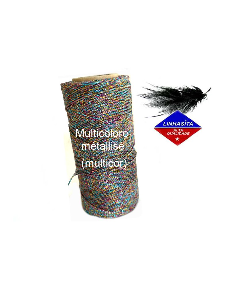 Fil ciré 1,2MM Linhasita multicolor métallisé (Multicor)