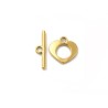 Fermoir T cœur 16mm acier inoxydable 304 doré
