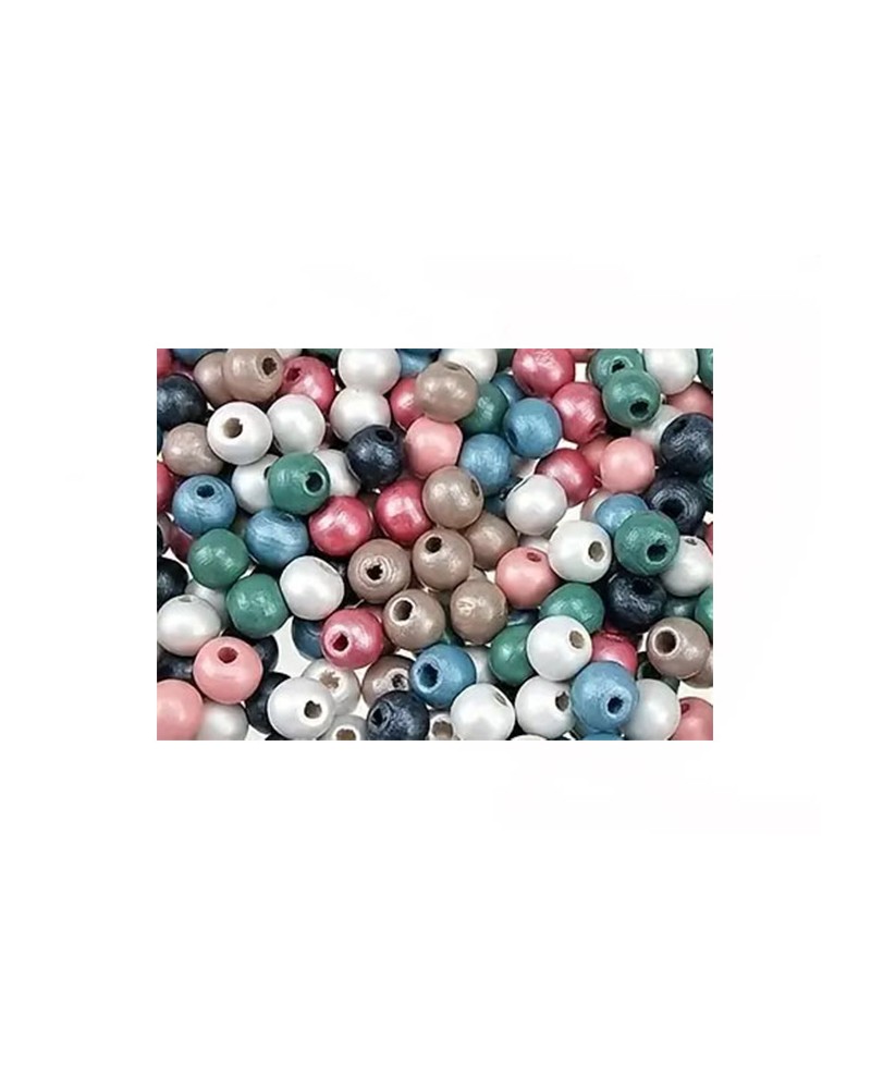 perles en bois couleurs pastel