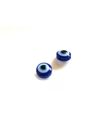 Perles œil protecteur 7x5mm en résine-Bleu