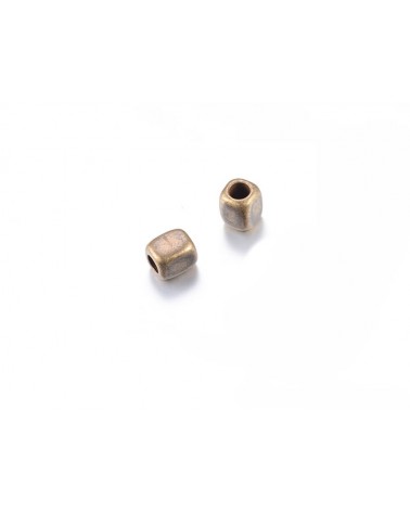 Perles rectangulaires 6,5x5mm-Bronze
