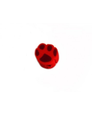 Perle patte de chien 8-10mm pâte polymère-Rouge