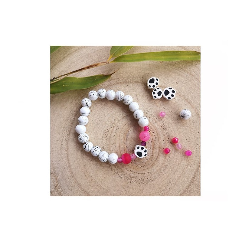 bracelet et perle patte de chien
