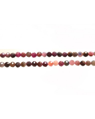 Perles de corindon rubis et saphir facetté 3mm