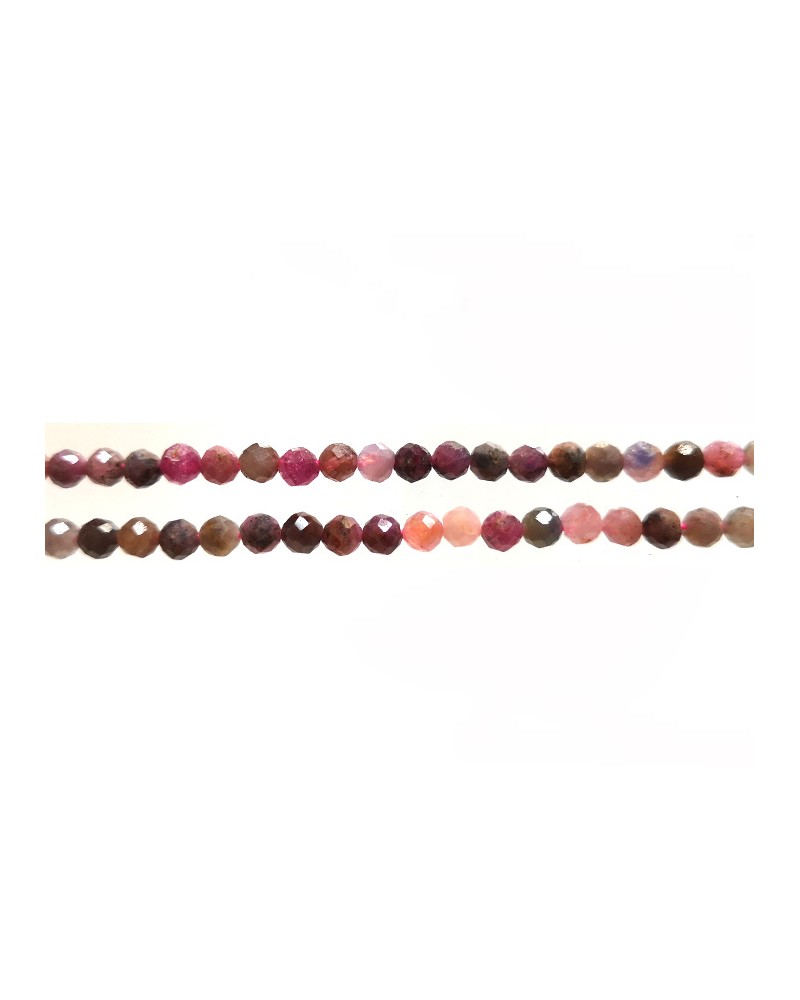 Perles de corindon rubis et saphir facetté 3mm