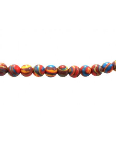 Perles 6mm imitation gemmes-multicolore x15