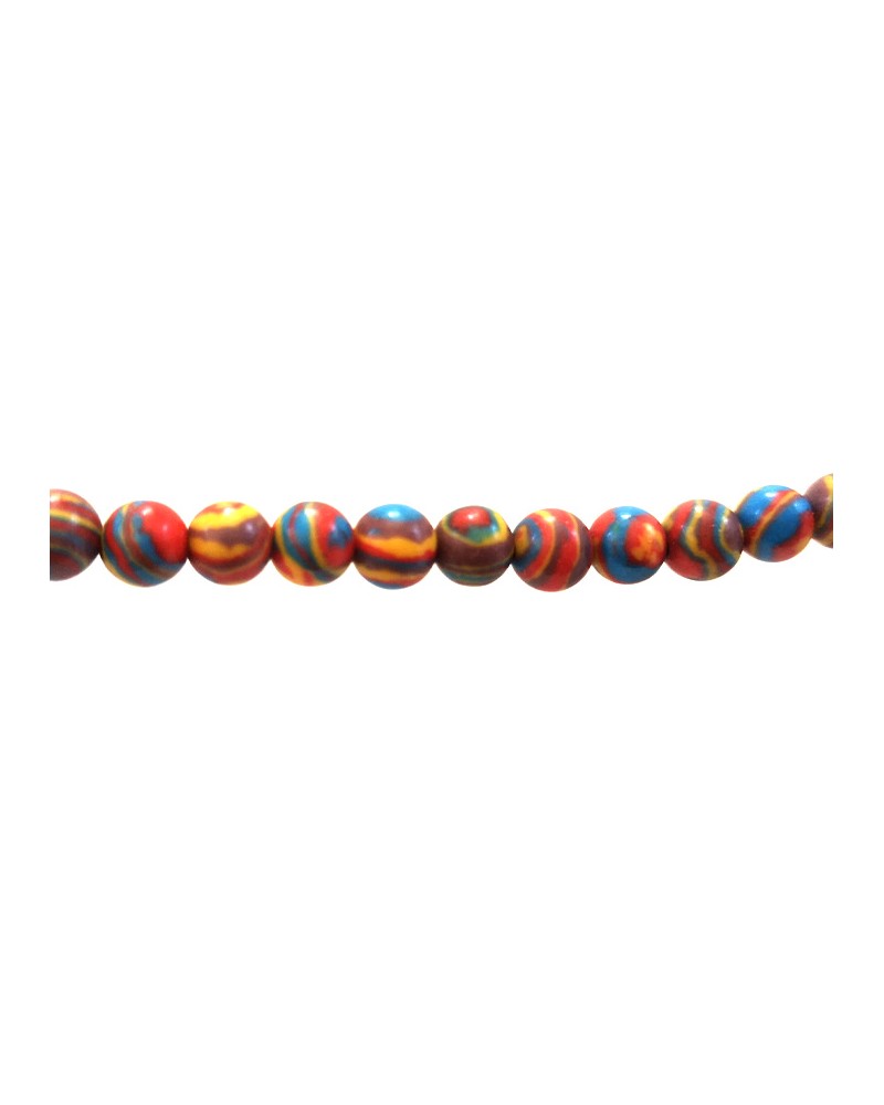 Perles 6mm imitation gemmes-multicolore x15