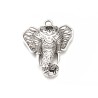 Pendentif éléphant 55x47mm argenté