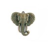 Pendentif éléphant 54x48mm zamac bronze patiné vert