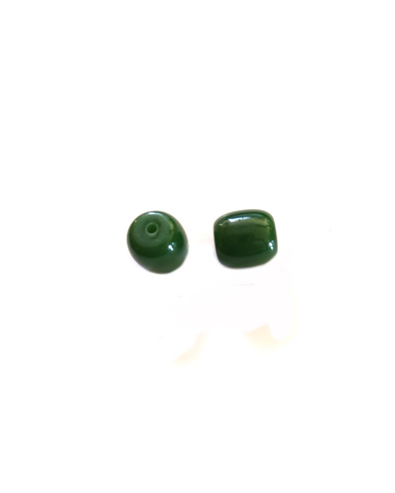 Perle en résine 12x12mm-vert x 6