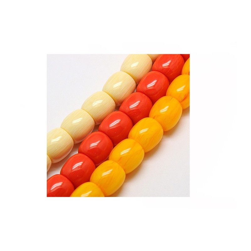 Perle en résine 12mm tambour imitation ambre