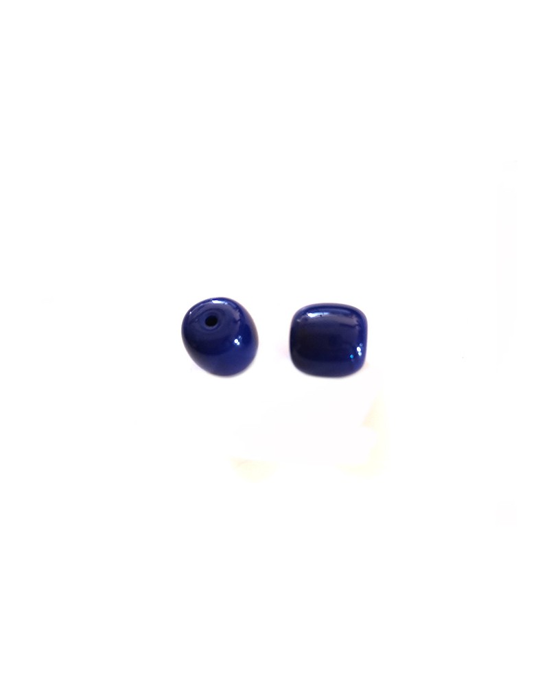 Perle en résine 12x12mm-Bleu x 6