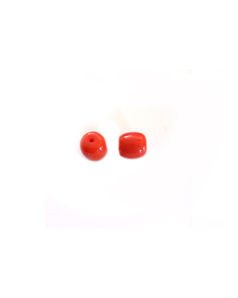 Perle en résine 12x12mm-Rouge