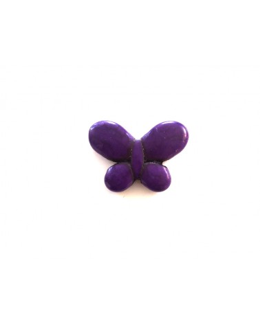 Perle papillon imitation howlite 35x24mm-violet