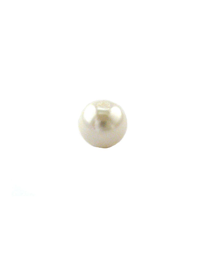 Perle en verre nacré 8mm blanc