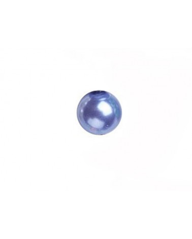Perle en verre nacré 8mm Bleuet