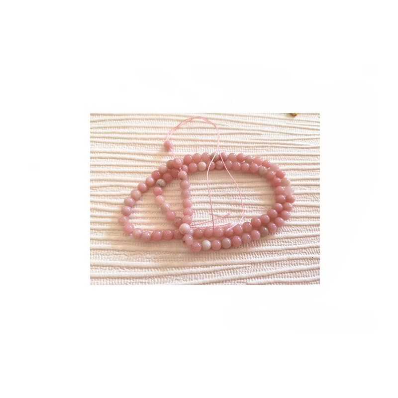 Perles en opale rose naturelle 4mm x20