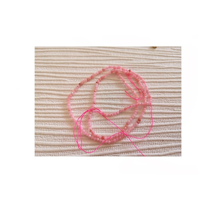 Perles en opale rose naturelle 2mm facettée x20