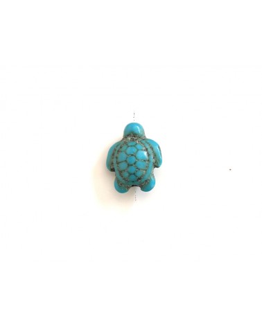 Perle tortue imitation howlite 17x14mm-Turquoise