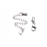 Set fermoir à chaîne de sécurité coeur et embouts pour cordon 2mm acier inox 304 X1