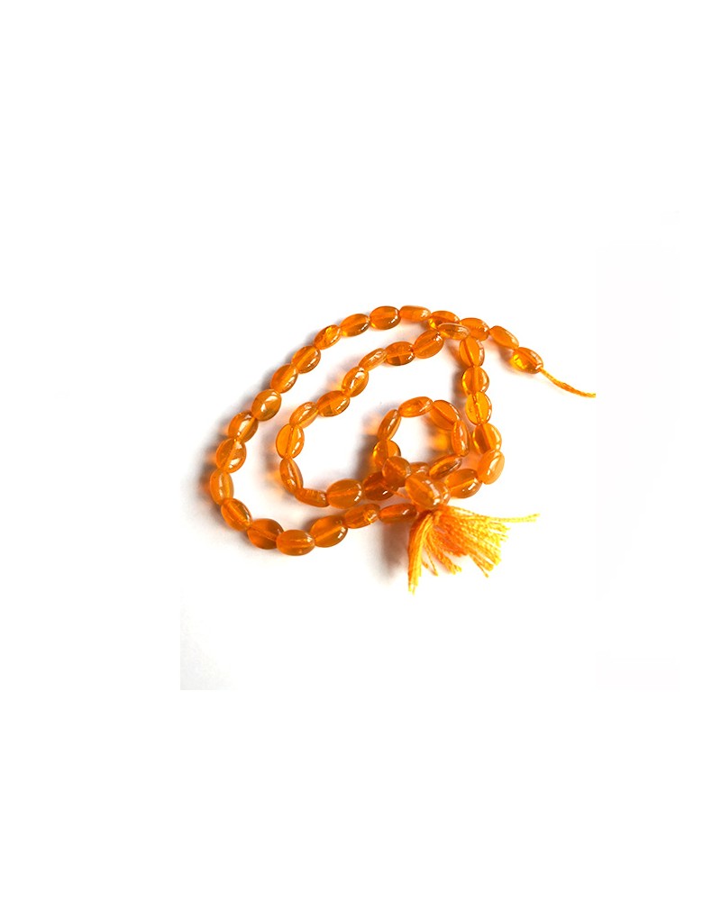 Perles indiennes en verre 7x5mm orange