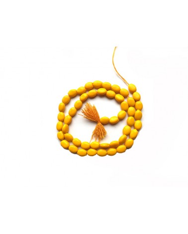 Perles indiennes en verre 7x5mm jaune