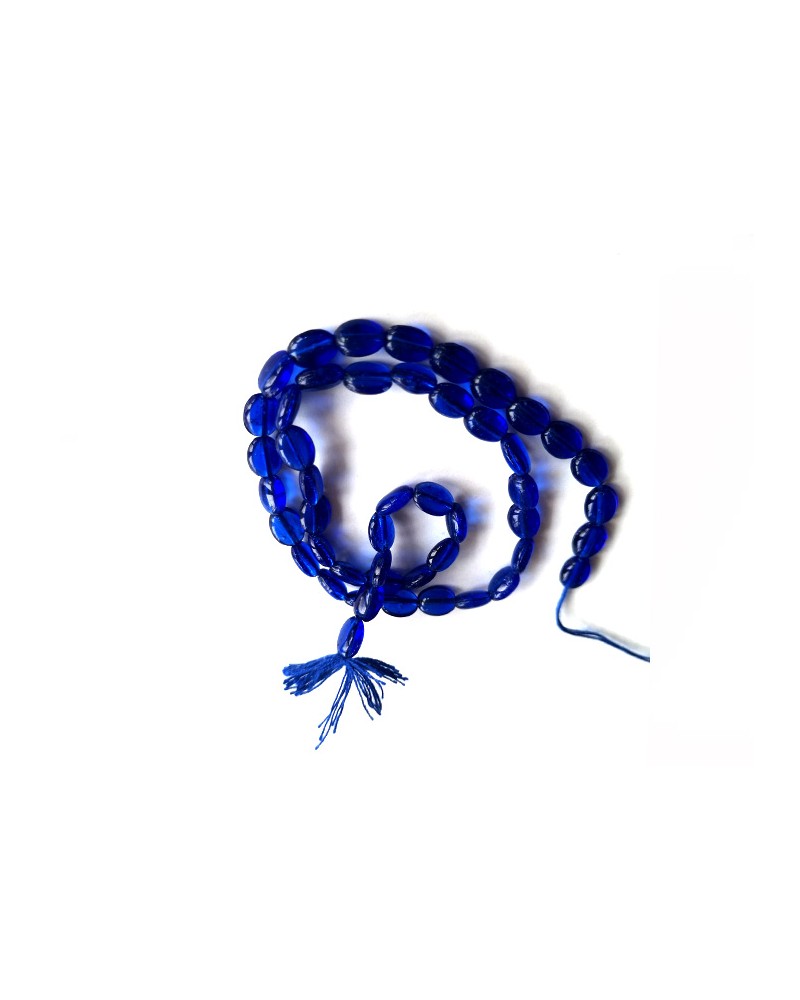 Perles indiennes en verre 7x5mm bleu marine
