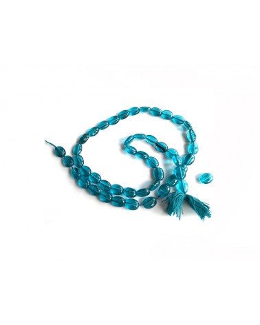 Perles indiennes en verre 7x5mm turquoise