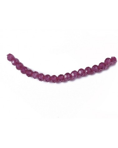 Perles de rubis facetté 2mm- Rouge