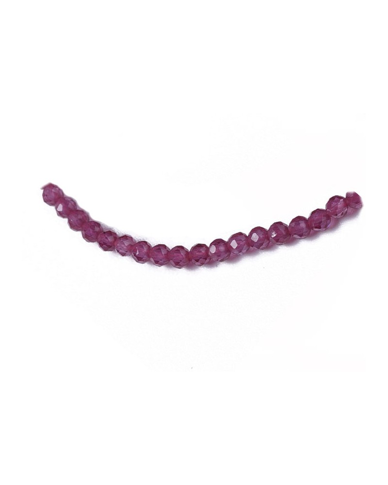 Perles de rubis facetté 2mm- Rouge